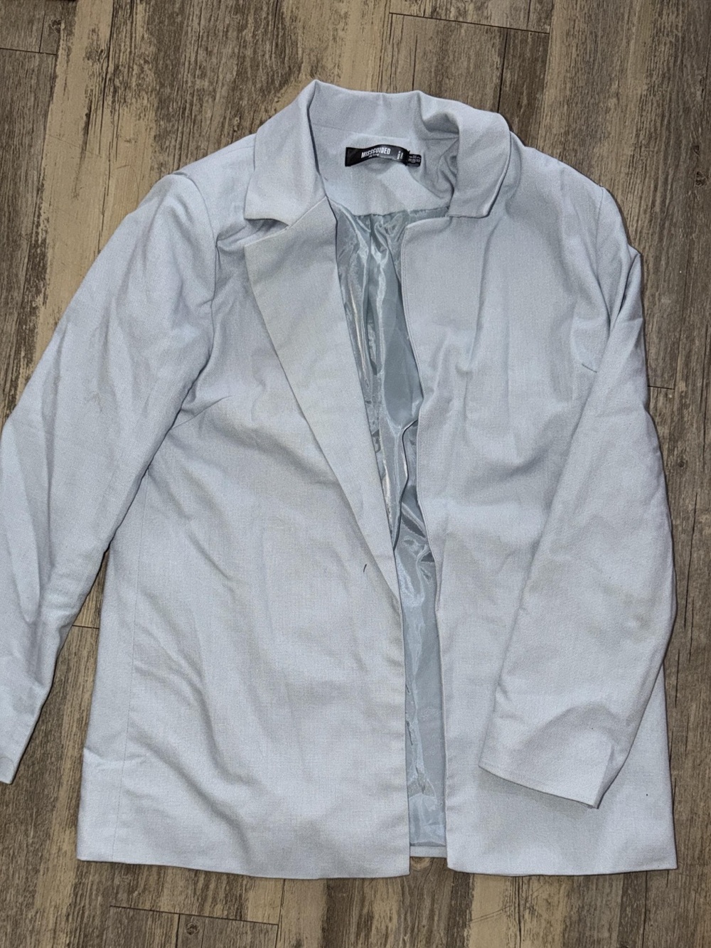 Missguided Light Blue Open-Front Blazer Jacket